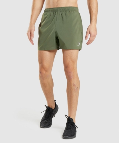 Olive Gymshark Arrival 5" Men's Shorts | US-23LTAYQ