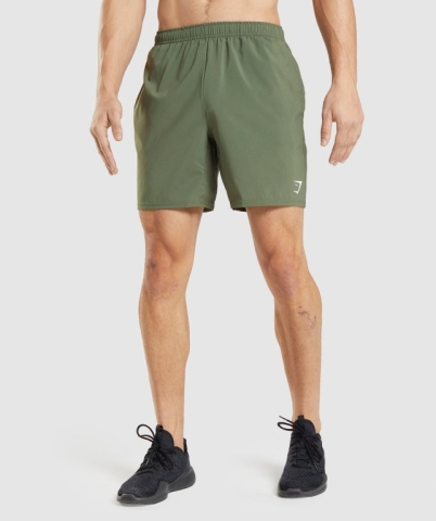 Olive Gymshark Arrival Men's Shorts | US-19IPWFS