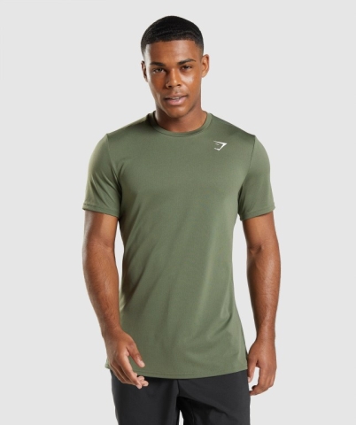 Olive Gymshark Arrival Men's T Shirts | US-96HVKSM