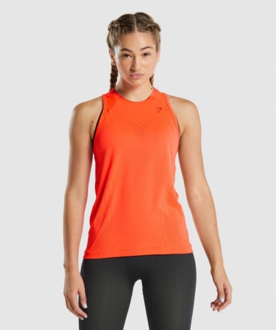 Orange Gymshark Apex Seamless Women's Tank Tops | US-16QBHMX