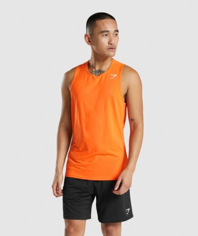 Orange Gymshark Arrival Men's Tank Tops | US-28LUVGX