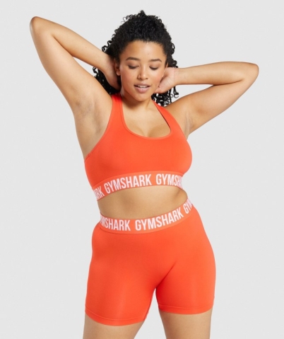 Orange Gymshark Fit Seamless Women's Sports Bra | US-96NBWOA