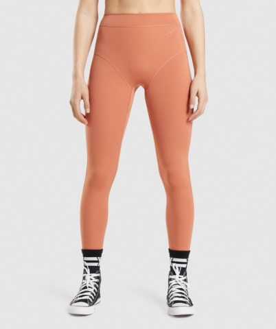 Orange Gymshark KK Fit 7/8 High Waisted Women's Leggings | US-59SLUWY