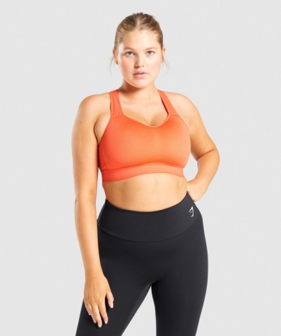 Orange Gymshark Lightweight High Support Training Women's Sports Bra | US-85EGBZI