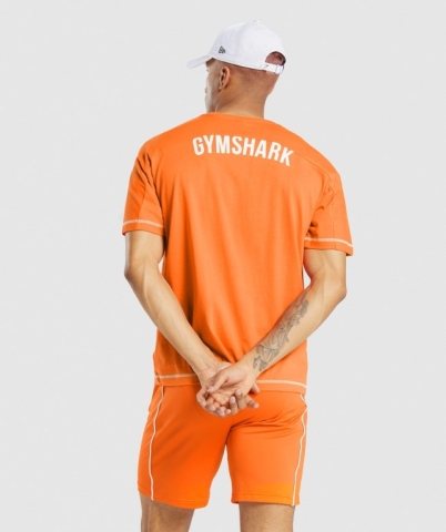 Orange Gymshark Recess Men's T Shirts | US-42APEVW