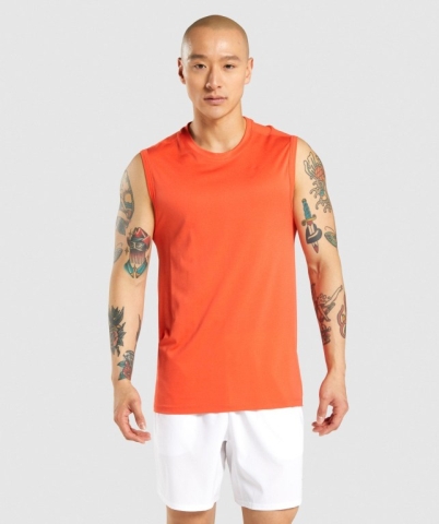 Orange Gymshark Regulate Training Men's Tank Tops | US-03BDGFP