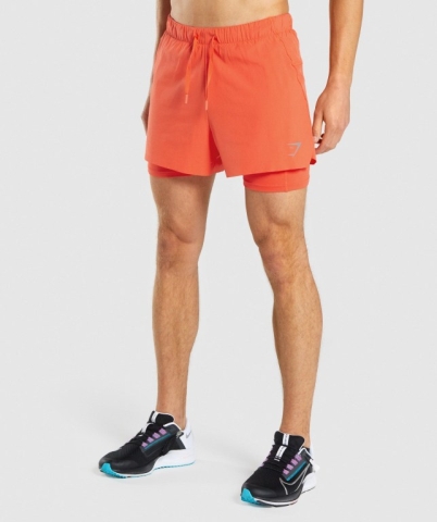 Orange Gymshark Speed 5" 2 In 1 Men's Shorts | US-84MLFDT