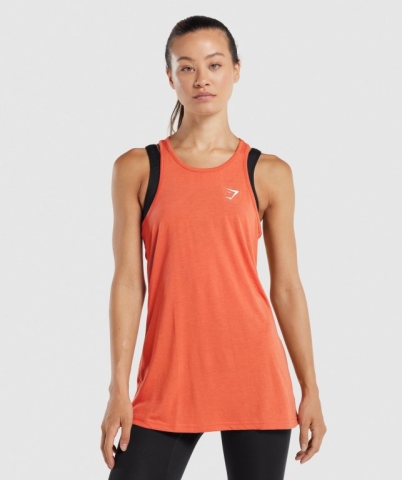 Orange Gymshark Training Oversized Women's Tank Tops | US-38XNAFD