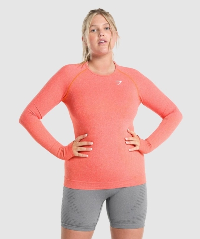 Orange Gymshark Vital Seamless 2.0 Top Women's T Shirts | US-43QOSYI