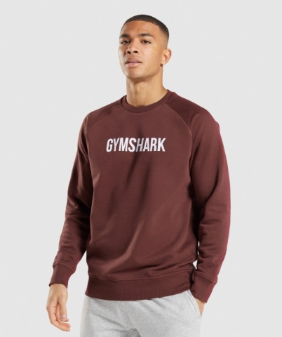 Pink Brown Gymshark Apollo Crew Men's Hoodies | US-27XWUIB