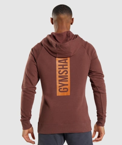 Pink Brown Gymshark Bold Men's Hoodies | US-32DYSOV