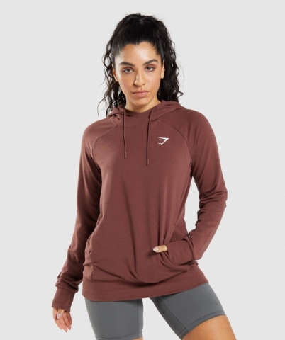 Pink Brown Gymshark Training Women's Hoodies | US-75FORYK