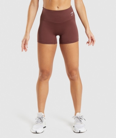 Pink Brown Gymshark Training Women's Shorts | US-60IWZCX