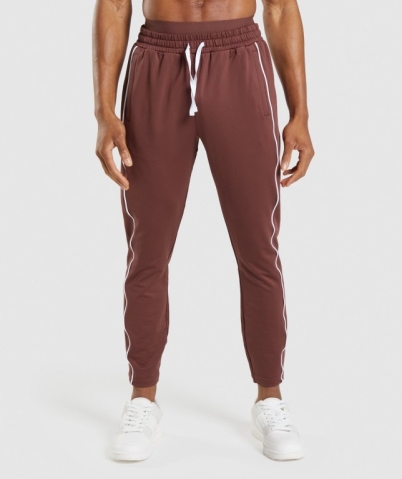 Pink Brown / White Gymshark Recess Men's Joggers | US-02BCXLJ