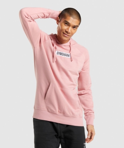 Pink Gymshark Central Men's Hoodies | US-74ILHRK