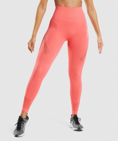 Pink Gymshark Energy Seamless High Waisted Women's Leggings | US-68QAXJD