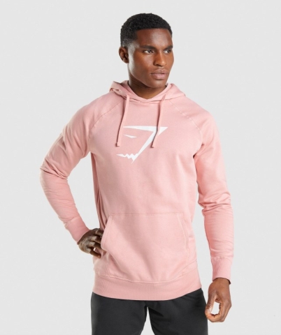 Pink Gymshark Sharkhead Infill Men's Hoodies | US-36HGIOY