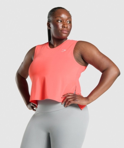 Pink Gymshark Training Midi Women's Tank Tops | US-96ZHORX