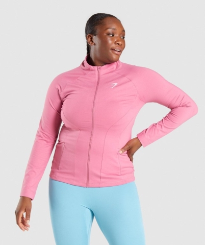 Pink Gymshark Training Zip Up Women's Jackets | US-89ZCLRX