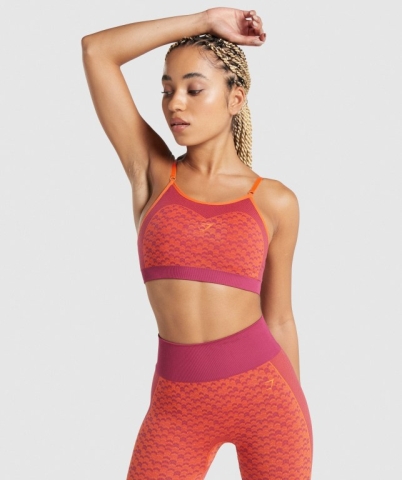 Pink Gymshark WTFlex Seamless Strappy Women's Sports Bra | US-16YEXCF