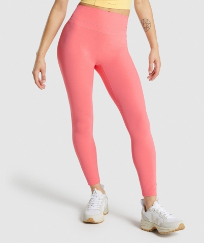 Pink Gymshark Whitney High Rise High Waisted Women's Leggings | US-42BZKNQ