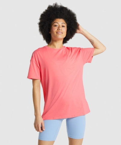 Pink Gymshark Whitney Oversized Women's T Shirts | US-43URJMD