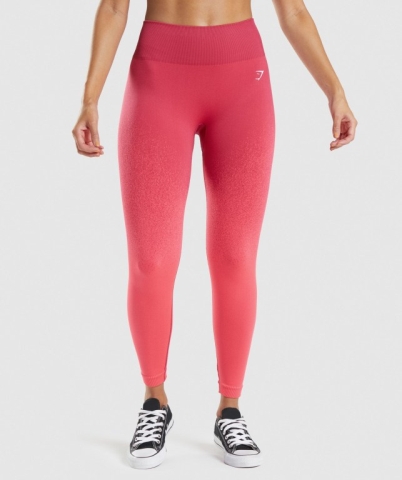 Pink / Red Gymshark Adapt Ombre Seamless High Waisted Women's Leggings | US-71IOUCV