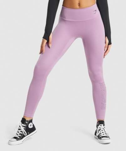 Purple Gymshark Training Graphic High Waisted Women's Leggings | US-31BRIQO