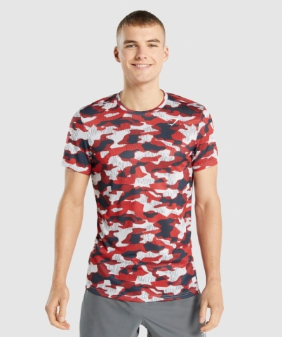 Red Gymshark Arrival Men's T Shirts | US-05YXIOQ