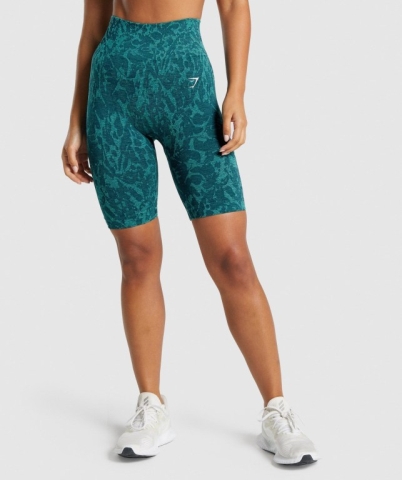 Turquoise Gymshark Adapt Animal Seamless Cycling Women's Shorts | US-26MUZJE