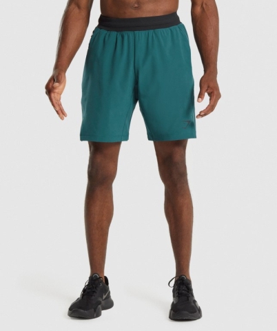 Turquoise Gymshark Apex Functional 9" Men's Shorts | US-52APOBK