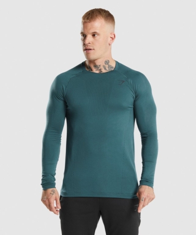 Turquoise Gymshark Apex Men's T Shirts | US-39AJWBU