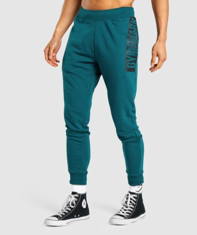 Turquoise Gymshark Bold Men's Joggers | US-12LQTXD