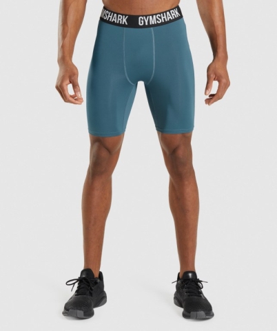 Turquoise Gymshark Element Baselayer Men's Shorts | US-93MVWUP