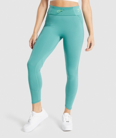 Turquoise Gymshark Pulse High Waisted Women's Leggings | US-14JPIRD