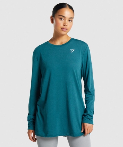 Turquoise Gymshark Training Oversized Women's T Shirts | US-04RYZDT