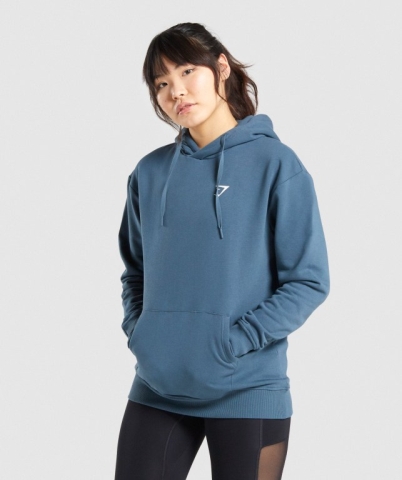 Turquoise Gymshark Training Oversized Women's Hoodies | US-40QJMLU