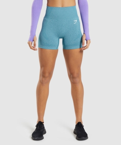 Turquoise Gymshark Vital Seamless 2.0 Women's Shorts | US-23FDSBA