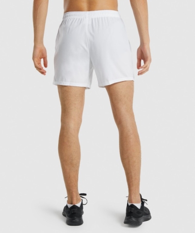 White Gymshark Arrival 5" Men's Shorts | US-38NGLSX