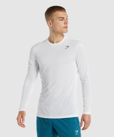 White Gymshark Arrival Men's T Shirts | US-36XVKJM