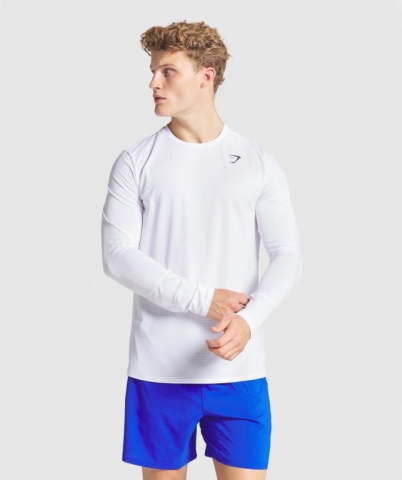 White Gymshark Arrival Men's T Shirts | US-46VFYCE