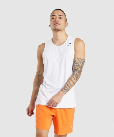 White Gymshark Arrival Men's Tank Tops | US-24QDMCZ