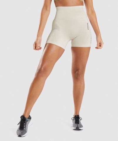 White Gymshark Energy Seamless Women's Shorts | US-48PDGLI