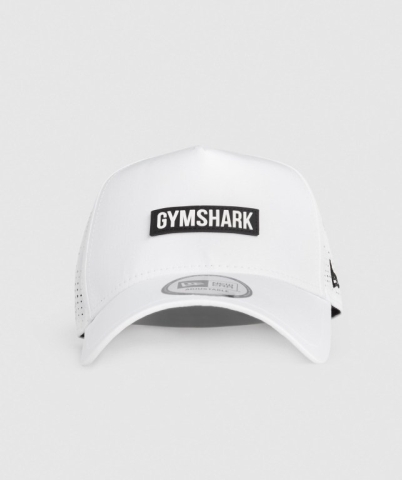 White Gymshark New Era E-Frame Trucker Men's Headwear | US-06QAJRE