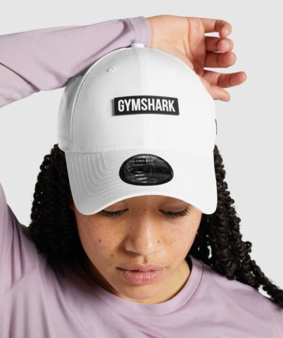 White Gymshark New Era GS 9Forty Snapback Men's Headwear | US-96VNOWJ