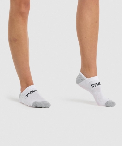 White Gymshark No Show Performance Women's Socks | US-12BSDRE