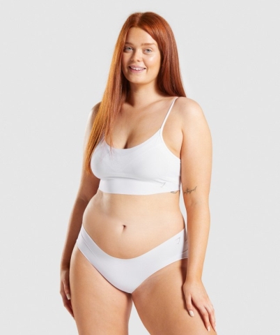 White Gymshark No VPL Bralette Women's Underwear | US-12TCBZA