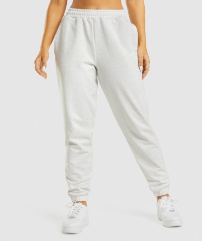 White Gymshark Rest Day Sweats Women's Joggers | US-24XWYID