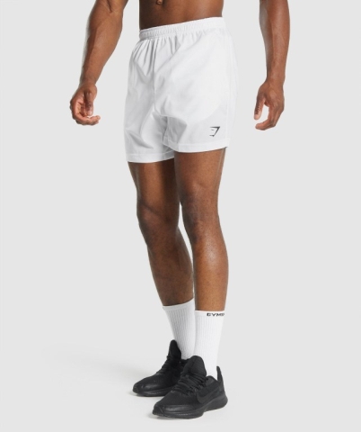 White Gymshark Sport Men's Shorts | US-74ZUIWT