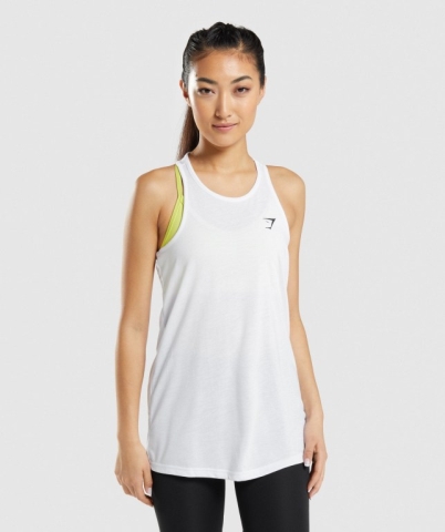 White Gymshark Training Oversized Women's Tank Tops | US-25GEQCZ